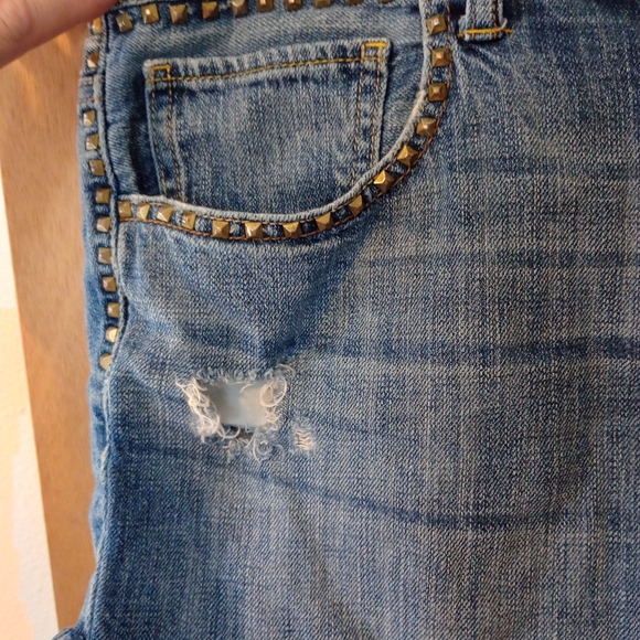 Studded Blue Denim Shorts - Picture 4 of 13